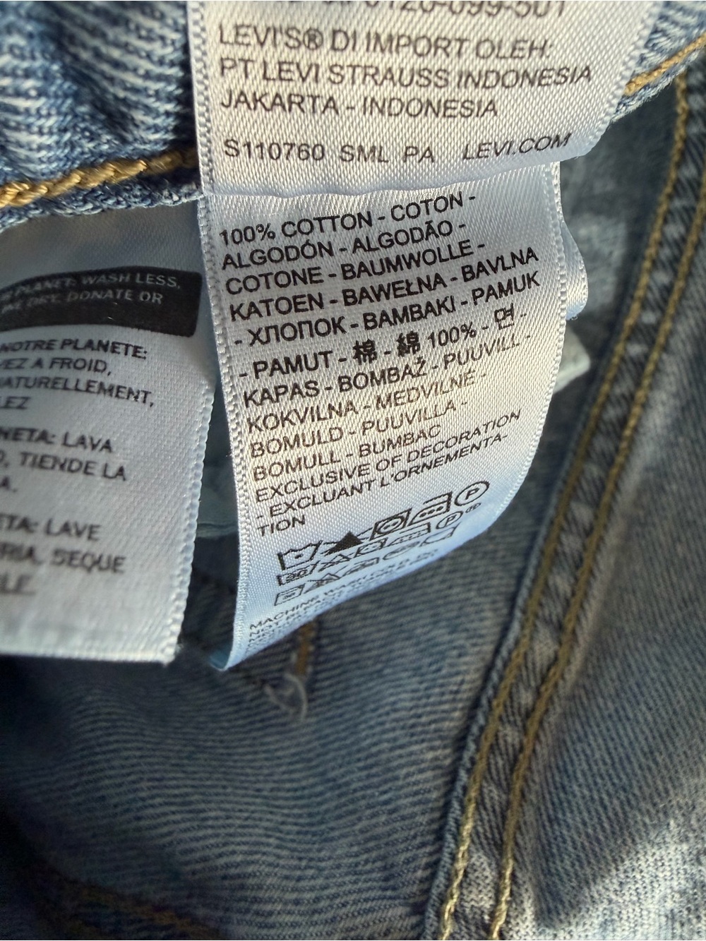 Levi’s 27 ‘94 Baggy Distressed Lightwash Distressed Cotton Jeans Streetwear - Picture 8 of 9